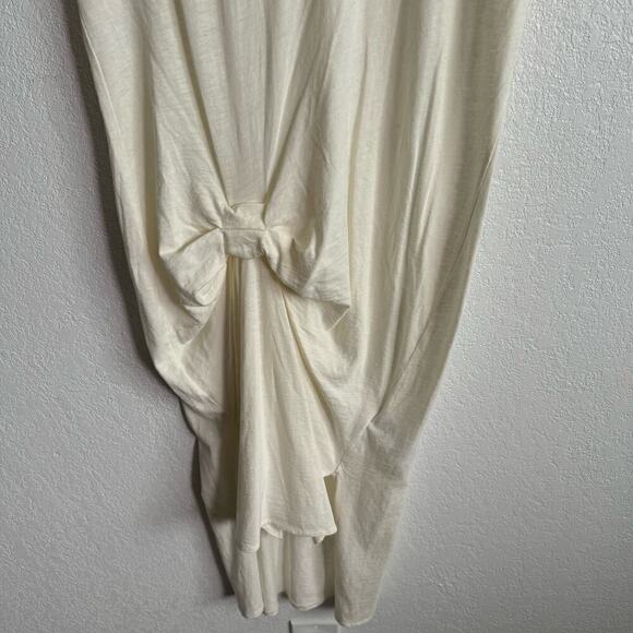 AllSaints T-Rivi Ida Crewneck Short Sleeve Asymmetric Midi T-Shirt Dress Cream S - Picture 4 of 10